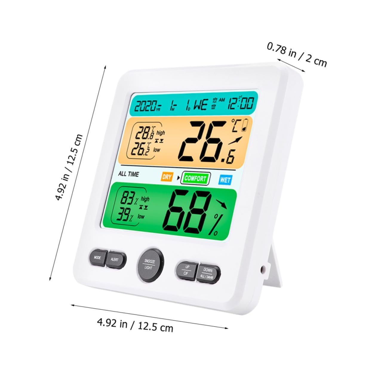 SHINEOFI Igrometro Digitale da Parete per Interni con Display Grande Termometro Umidità Casa Strumento Preciso e Portatile in Abs Misurazione Stabile e Basso Consumo Energetico Serie b