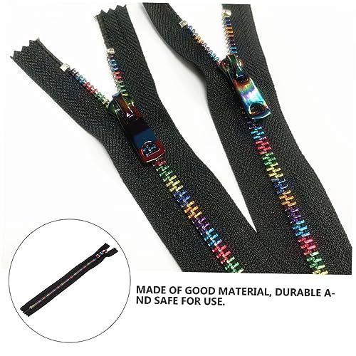 KALLORY 3 Pçs 5 Zíper De Metal Colorido Zíper Decorativo Zíper Colorido Acessório De Vestuário Zíper