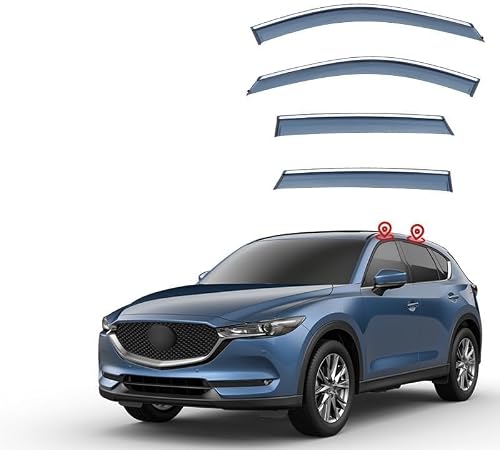 PANXUC Car Wind Deflectors for Mazda CX-5 MK2-KF 2017-2023, Side Window Wind Rain Deflector Window Visor Sun Rain Guard Smoke Guards