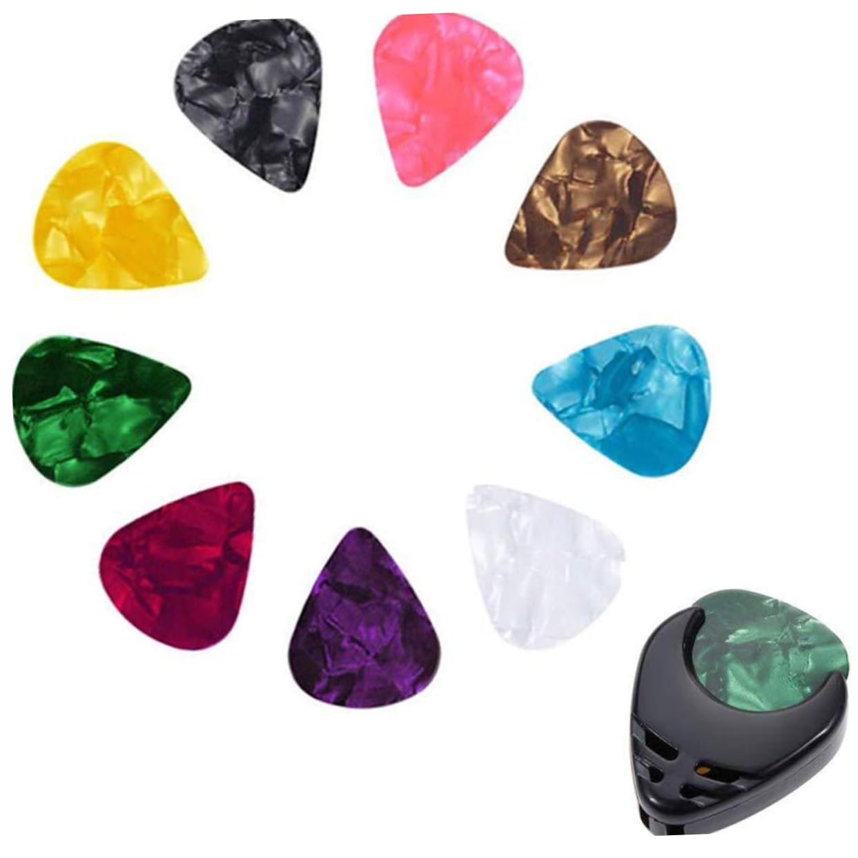 ibasenice 3pezzi Accessori Per Chitarra Capo Avvolgitore Per Corde Plettri e Porta-plettri Strumenti Leggeri e Compatti Per Musicisti Kit Completo Per Sostituzione Corde e Manutenzione