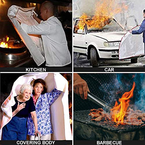Fire Blanket Fire Guardian Blanket and Fire Blanket Fire Suppression Blankets for Kitchen, Bedroom, People- Energency Safety (40