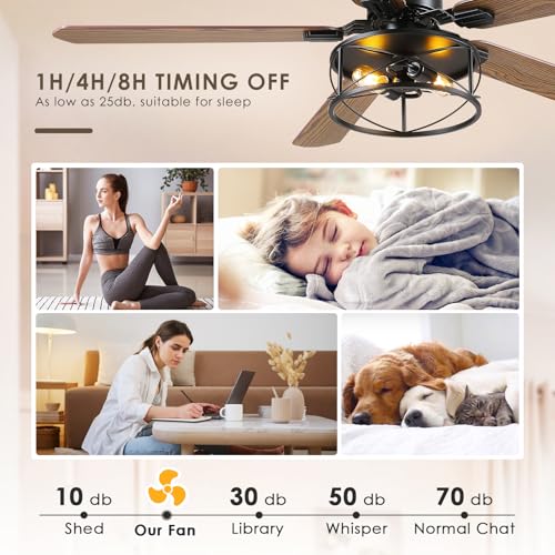 Dannilong-Farmhouse-Ceiling-Fan-with-Light-and-Remote-56-Rustic-Flush-Mount-Ceiling-Fans-5-Dual-Finish-Blades-Carnegie-Industrial-Fandelier-for-Living-room-Bedroom-Patio-E26 Dannilong Farmhouse Ceiling Fan with Light and Remote 56 Rustic Flush Mount Ceiling Fans 5 Dual Finish Blades Carnegie Industrial Fandelier for Living room Bedroom Patio E26
