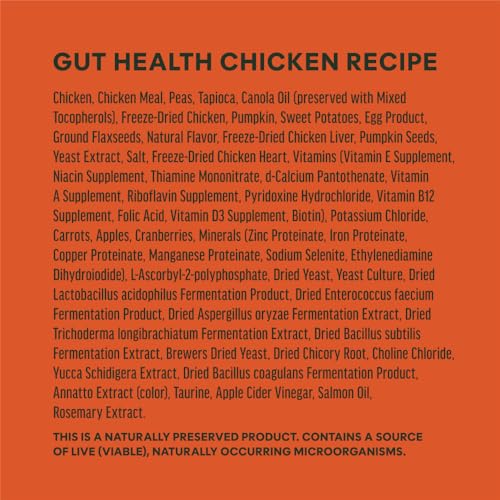 Instinct Raw Boost Gut Gesundheit Getreidefreies Rezept mit echtem Huhn, natürliches Trockenfutter von Nature's Variety, 8,2 kg Tasche