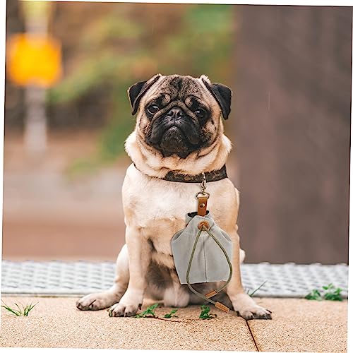 Bolsa de golosinas con cordon de lienzo resistente para comida de perro y snacks de paseo 7