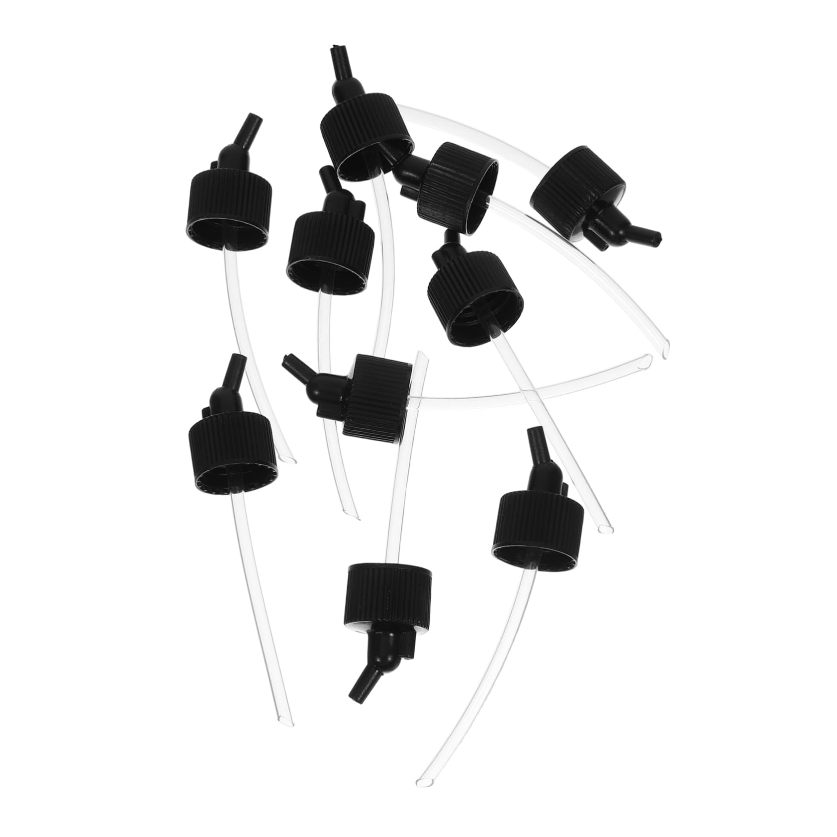 NUOBESTY 10pcs Airbrush Bottle Adapter Lid: 30° Down Angle Lid for 30ml/1oz Dual-Action Spray Paint Bottles - Plastic Airbrush Jar Cover Easy Installation