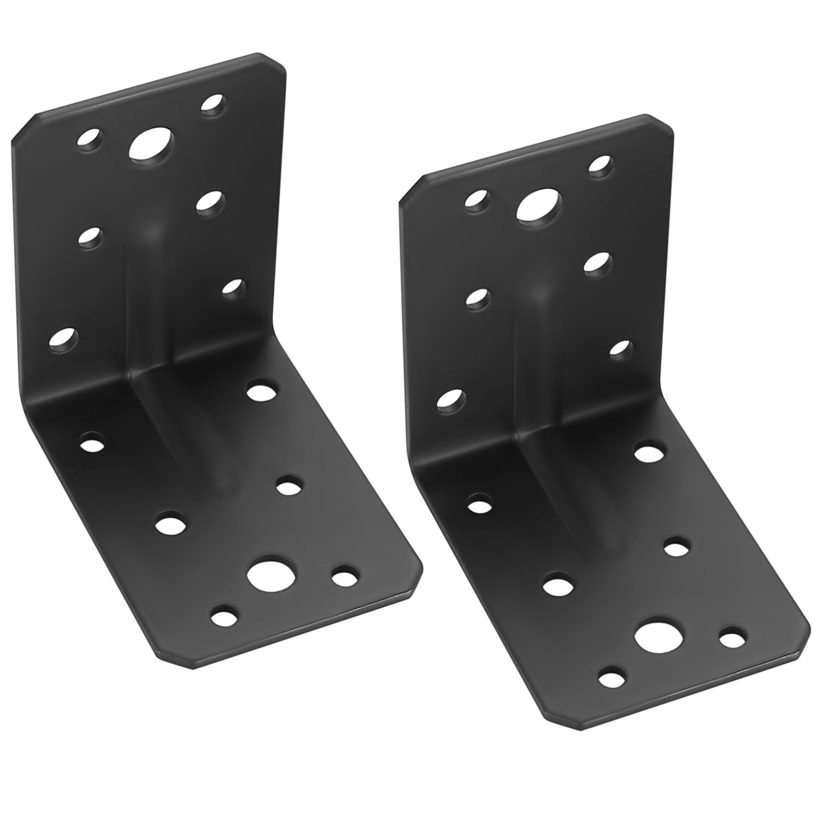 2 Piezas Escuadras para Madera, Escuadra Metalica de Angulo, Soportes de Angulos Metalicos, Soportes en L de 90 Grados, Conectores Angulares para Unión de Madera Muebles, 75 x 75 x 55 mm
