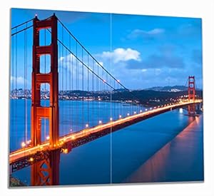 Wallario Herdabdeckplatte Golden Gate Bridge, 2-teilig