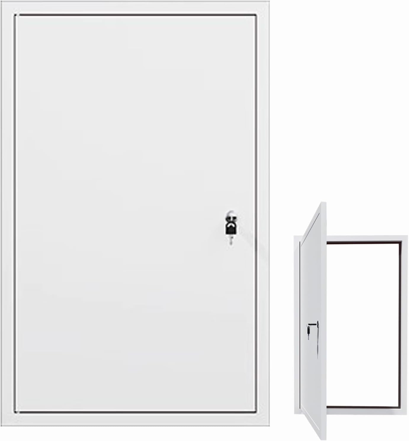 Cucce Wxh Pipe Inspection Hatch Locking White Access Door Panel，Plumbing/Wall/Ceiling Cover Plate(40X50cm)