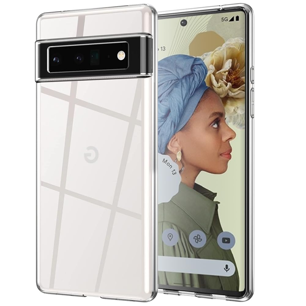 Case for Google Pixel 6 Pro Mobile Phone Case, Silicone Soft TPU Protective Case with Camera Protection for Google 6 Pro, Shockproof Anti-Scratch Transparent Case Cover Pixel 6 Pro, Never
