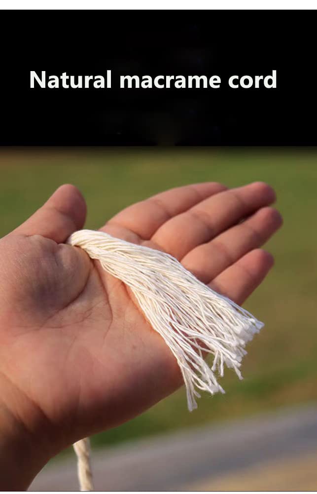 Cordón de macramé de algodón 100% natural, 0.197 in x 110 yardas, cuerda de macramé de algodón de colores para manualidades, tejer, colgar plantas, decoración de Navidad y boda (beige, 5 mm110 8