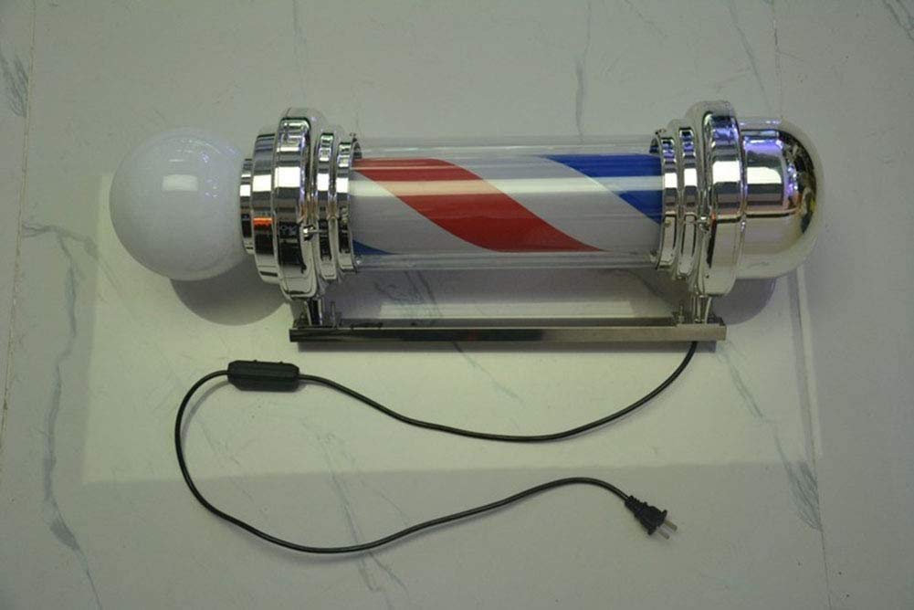 Lampada da Parete per Esterni a LED per Barbiere, Classica, con Strisce rotanti Rosse, Bianche e Blu, Impermeabile, montabile in Negozio, 73 cm.