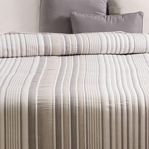 Colcha de diseño Sancarlos MULTIRAYAS color gris para cama de 150 cm 4