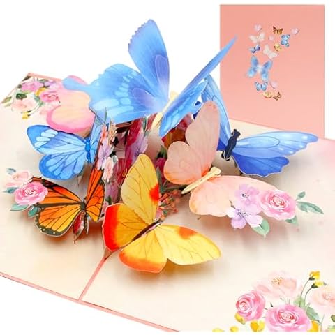 Colourful 3D Butterfly Pop-Up Card Cover