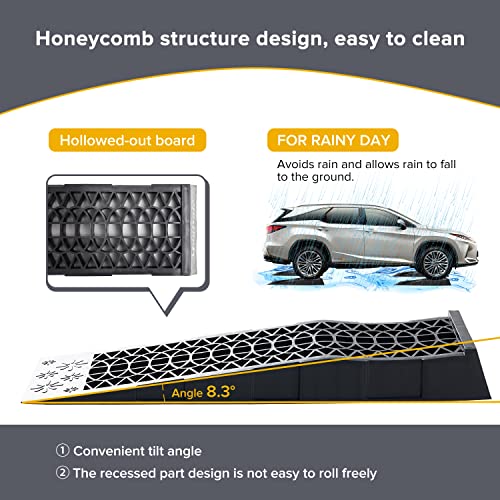 Magisale Low Profile Plastic Car Service Ramps 6 Ton Heavy Duty Truck Vehicle Ramps for Oil Changes& Maintenance- 4 Pack