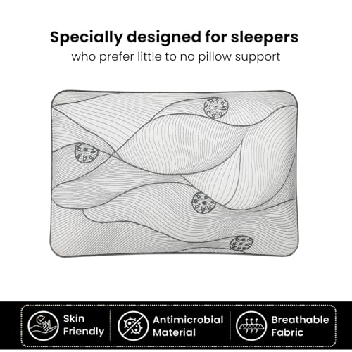 Image of Sove Ultra Slim Memory Foam Pillow | Set of 1 | Size 2.5x24x15.5 Inch | for Low Height Sleep | Slim Profile | Neck Support Pillow | Lightweight, Portable & Travel Friendly | Sleeping Thin Pillow