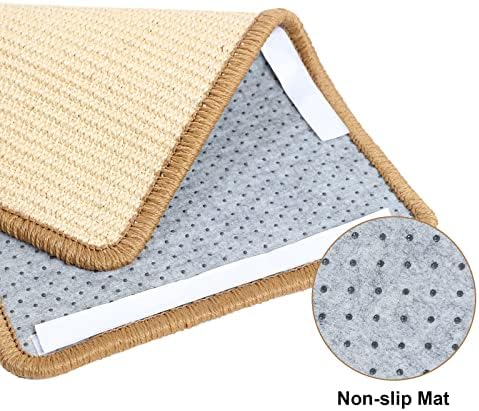 FUKUMARU Mata do drapania dla kota z naturalnego sizalu, osłona mebli, 50 x 30 cm, beżowa