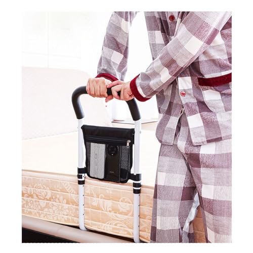 Letto per Anziani Sicurezza, Assistenza Regolabile per Letto assicura Un Accesso Sicuro al Letto Barra di Supporto per Letto Medico Assistente alla Mobilità con Borsa portaoggetti