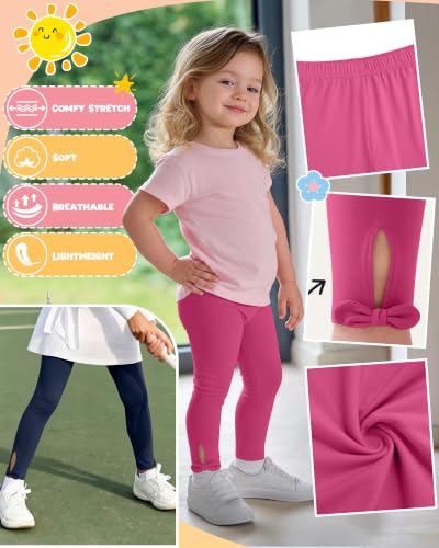Image of 3 Pack Toddler Girls Cotton Leggings Bow Tight Pants