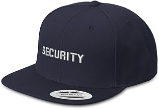 Snapback Hat for Men Flat Brim Hats Professional Security Guard A Embroidered Flat Bill Hat Acrylic