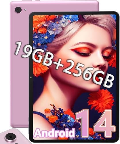 Image of Android 14 Tablet 10.1 inch 19GB RAM + 256GB ROM 1TB Expand, 1280x800 IPS HD Touchscreen, 2MP+5MP Dual Camera, 6000mAh Battery Powerful Performance Tablets 2025, GMS, WiFi (Pink)