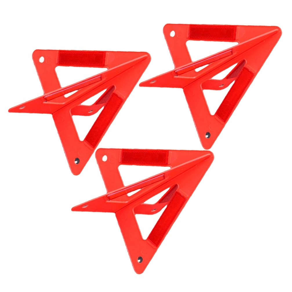 SOLUSTRE 3pezzi Segnale di Avvertimento Triangolare Riflettente per Auto Triangolo di Segnalazione Stradale di Triangoli di Sicurezza per Veicoli