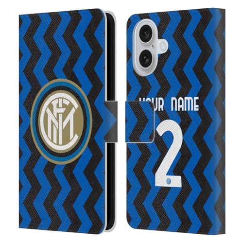 Coque iPhone 16 étui cuir portefeuille personnalisable Inter Milan