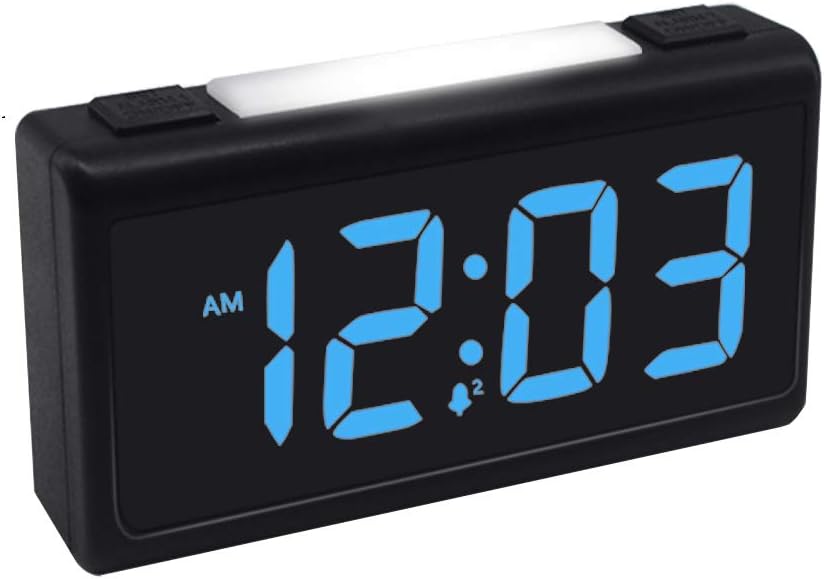 SOSECCE Digital Dual Alarm Clock with Night Light, 12/24 Hour, USB Charging Port, Snooze, Dimmer and Battery Backup for Bedrooms