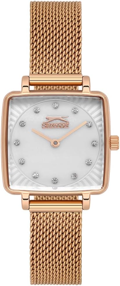 SLAZENGER, KARE KASA, HASIR KORDON, TAŞLI, QUARTZ, 25MM, 3ATM, KADIN KOL SAATİ, SL.09.2255.3
