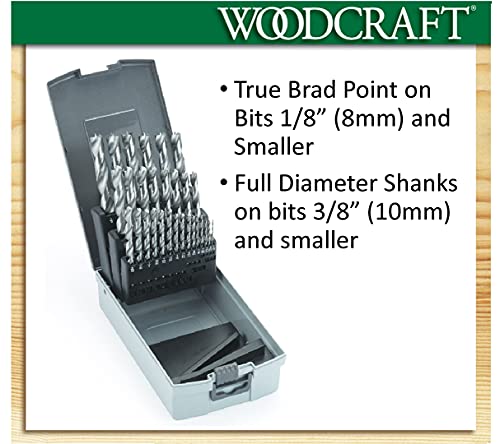 Woodriver 29 Piece Fractional Inch Brad Point Drill Bit Index Set #TOP3