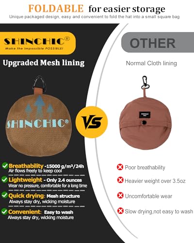 Waterproof Sun UPF 50+ Bucket Hat UV Protection Packable Brimmed Boonie for Women Men Summer Lightweight Hiking Outdoor Cap Caramel
