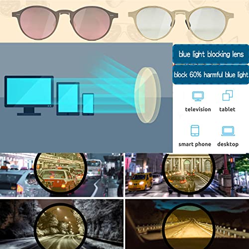, Ultra Thin Metal Blue Light Block with Night Driving Photochromic Sun and Sunglasses (Combination of 2 Packs)4