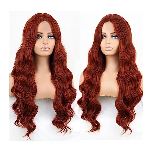 Perruque synthétique longue ondulée vin rouge pour femme cosplay Lolita naturelle