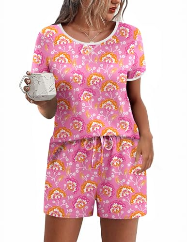Image of Ekouaer Women Pajama Set Casual Short Set