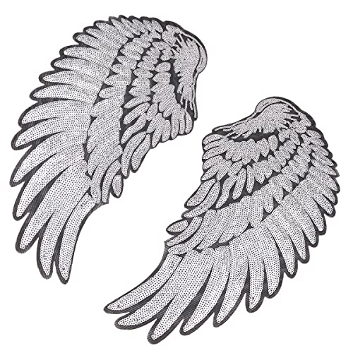 Tiardey Grandi Ali d'Angelo Toppe con Paillettes