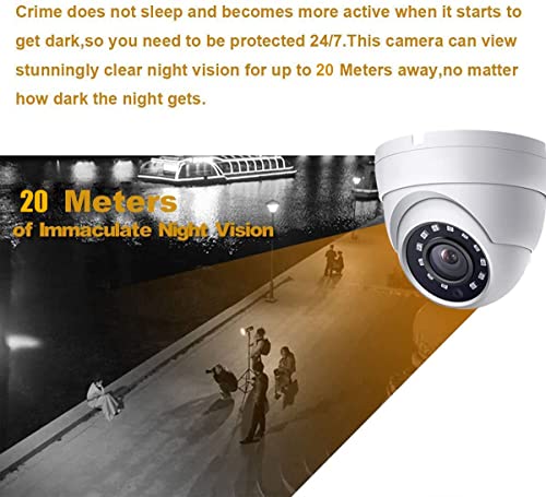 Real HD 2MP Dome TVI AHD CCTV Surveillance Security Camera, 2.8mm 100° Wide Viewing Angle, 1080P Dome Camera, 65ft Night Vision, Outdoor, Compatible with Analog TVI AHD CVI DVR, Full Metal Housing by Real HD - Image 4