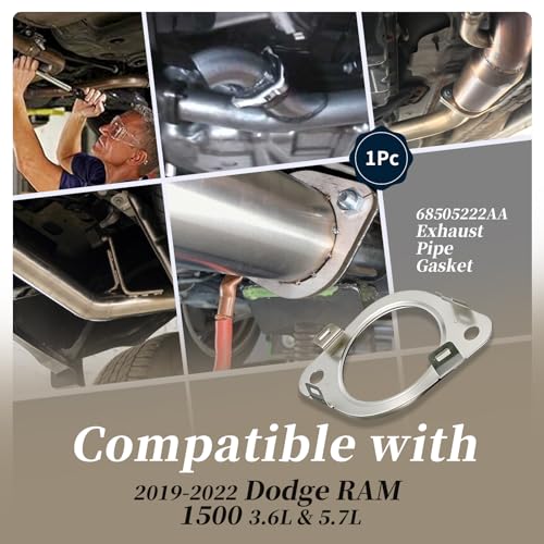 Image of 68505222AA Exhaust Pipe Gasket (1Pc) Compatible with 2019 2020 2021 2022 Dodge RAM 1500 (1)