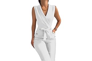 Women's Elegant Jumpsuits Business Set with Pockets
