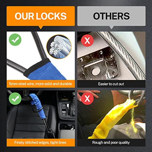 Steering Wheel Lock Anti-Theft Device Car Club Steering Wheel Locks for Cars Trucks Vehicle Anti-Theft Car Device Car Security Antitheft Locking Devices- Blue - Thumbnail 7