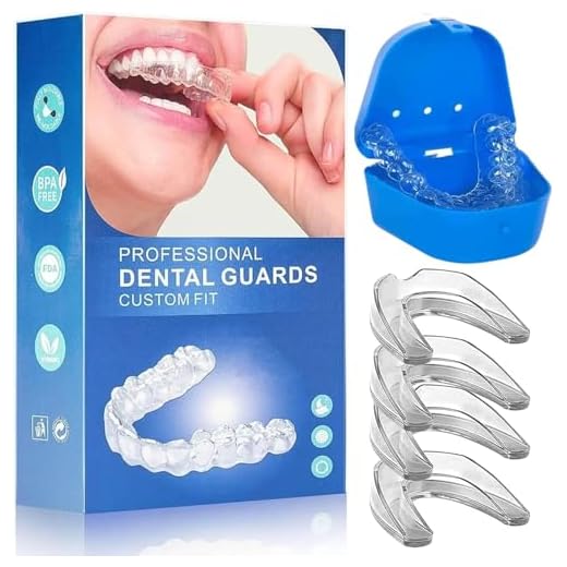 Zikenis 4 Piezas Ferula Descarga Bruxismo, in 2 Tamaños Bruxismo Dental Noche, Protector Bucal para Dormir, Protector Bucal Bruxismo con Caja, para bruxismo, clenching, protector de boca atlética