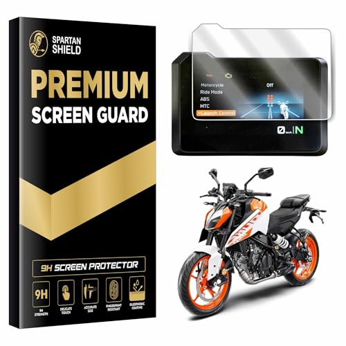 Image of Spartan Shield Digital Meter Screen Guard For NEW 2026 KTM DUKE 250 / 200 / 390 || 5 INCH COLOR TFT Instrument Display Protector || Anti Scratch || Water Resistant || Duke250 Duke390 Duke200 Bike Accessories 2024 [NOT FOR BLACK & WHITE Speedo ] [Not Tempered Glass] (250 Duke [5 inch Color TFT])