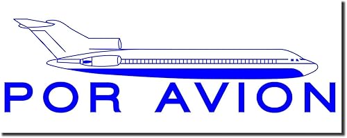 Sello grande autoentintado por Avion, tinta azul