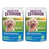 Health Extension Little Bites Dry Dog Food for Toy and Small Breeds, Chicken & Brown Rice Recipe, with Probiotics & Superfoods for Digestion & Coat Health, 1 lb Bag (Pack of 2)