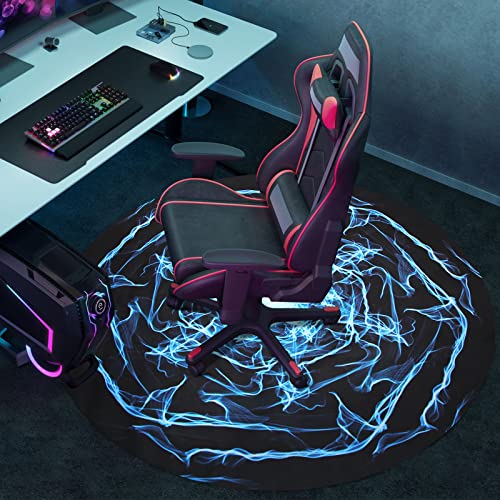 Gaming Chair Mat For Carpet, 47" Round 3Mm Thick Rubber Computer Office Chair Mat For Hardwood Floor, Anti-Slip Rolling Chair Mats For Gaming Room Office And Home Floors Protector #TOP3