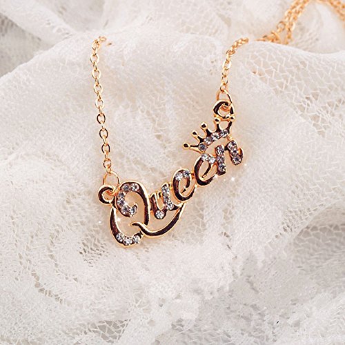 Elegant Jewellery Letter Queen Pendant 