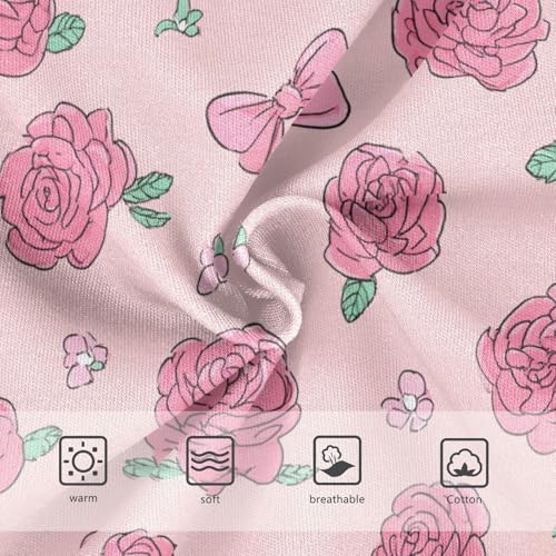 Wusikd Pink Roses Bows Cute Girls' Underwear Cotton Girls Briefs Soft Toddler Underwear 2T3