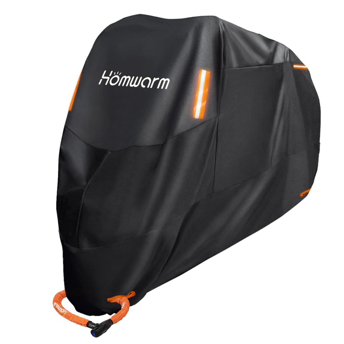 Homwarm バイクカバー 300D厚手 防水 紫外線防止 収納バッグ付き(XXXL, ブラック)商品画像