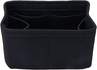 Felt Insert Bag Makeup Handbag Organizer Travel Inner Bag Portable Cosmetic Bags Storage Bag (Color : Black, Size : S)
