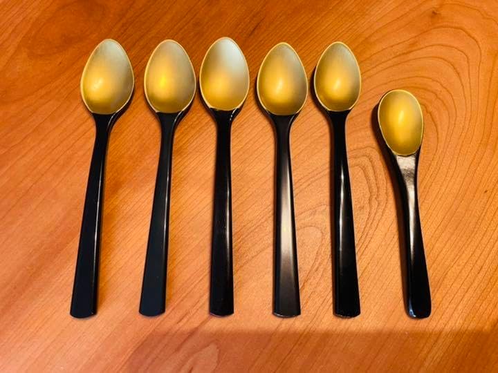 八雲塗 金箔 漆器 スプーン 6本セット