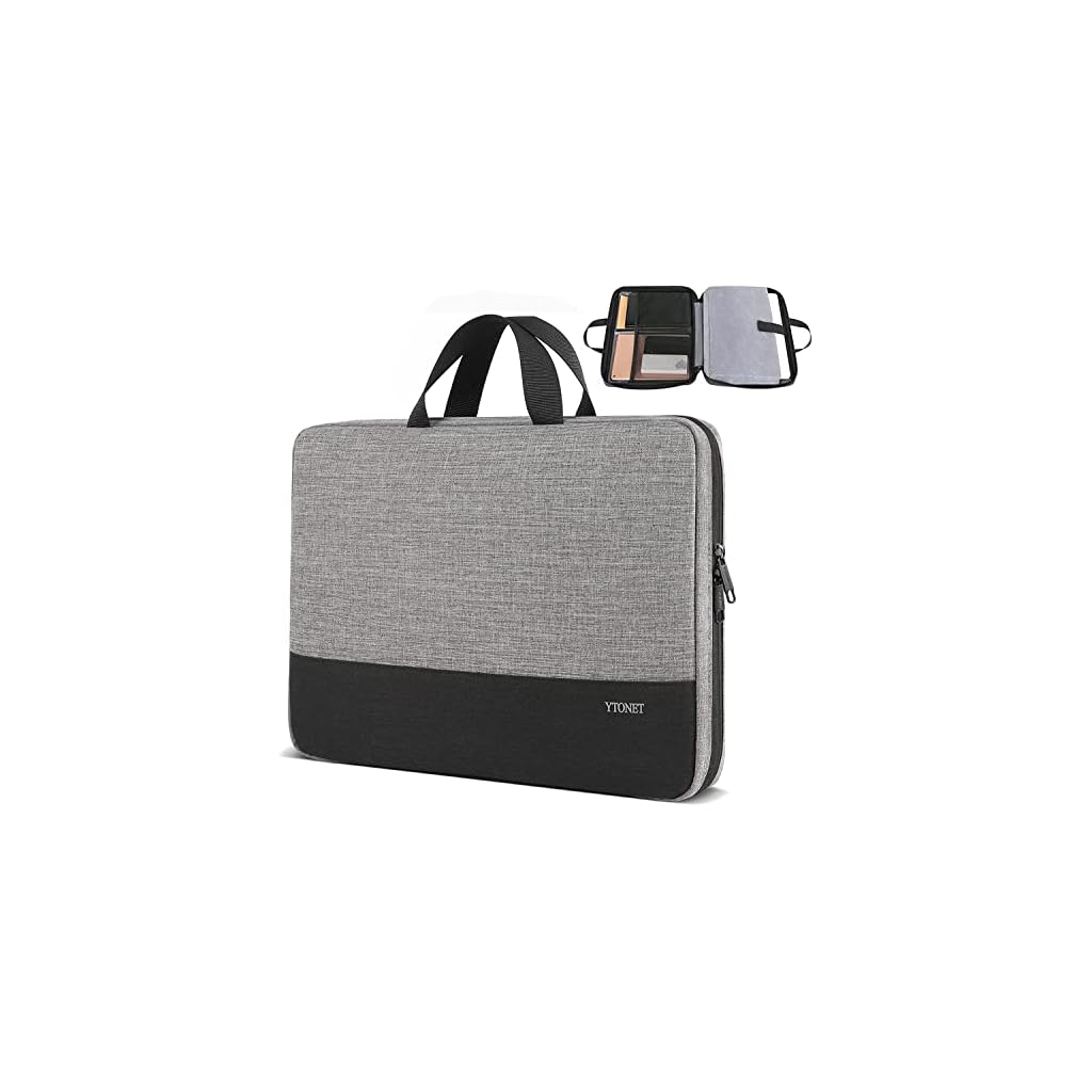 Ytonet-Laptop-Case-156-inch-TSA-Laptop-Sleeve-Water-Resistant-Durable-Computer-Carrying-Case-Compatible-for-HP-Dell-Lenovo-Asus-Notebook-Gifts-for-Men-Women-Grey