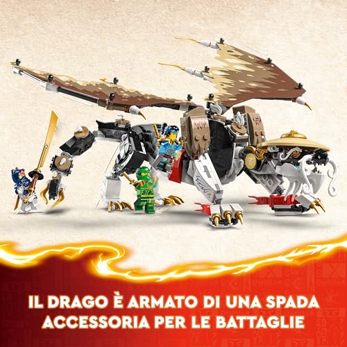 NINJAGO Egalt il Drago Maestro, Giocattolo Ninja con Action Figure Snodabile, Giochi d'Azione per Bambini e Bambine da 8 Anni con 5 Minifigure tra cui Lloyd, Sora e Nya, Idea Regalo 71809 - Lego - Immagine 5